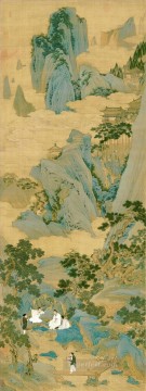 秋英 Painting - 山の仙人古い中国のインク